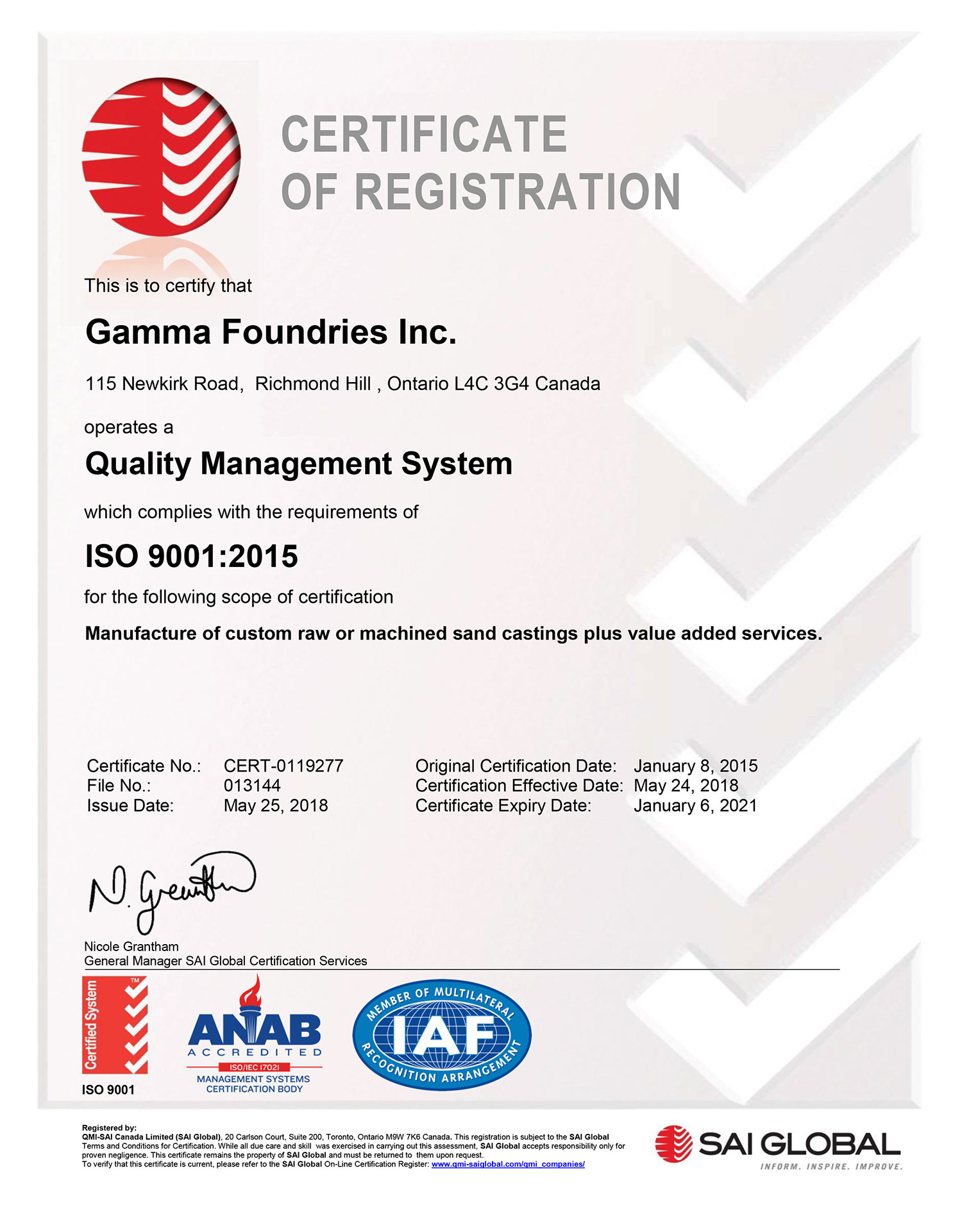 Certified Sand Casting Foundry